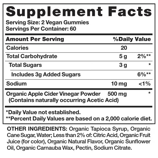 Nature's Truth Organic Apple Cider Vinegar 500 mg., 120 Gummies