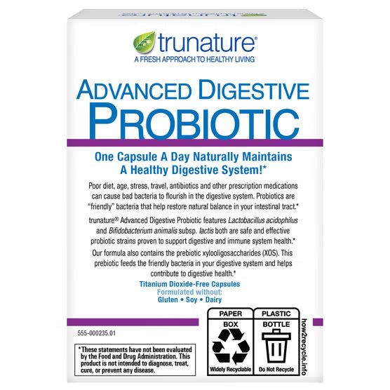 trunature Advanced Digestive Probiotic, 100 Capsules