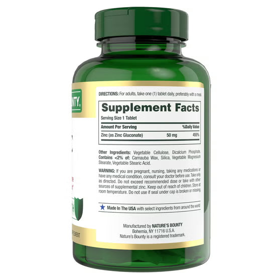 Nature's Bounty Zinc, 50 mg, 400 ct