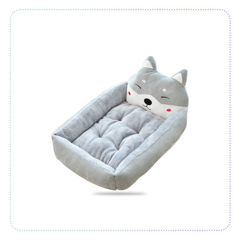Rectangle Dog Sofa Bed Portable Cat Basket Warm Cushion Nest-တိအိပ် အခင်းပါ တွဲလျက်မွေ့ရာ