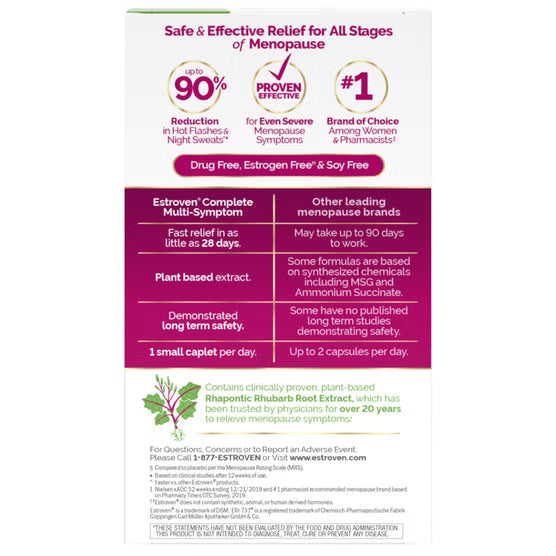 Estroven Complete Multi-Symptom Menopause Relief, 84 Caplets