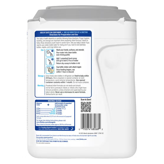 Similac 360 Total Care with 5 HMO's, Non-GMO Infant Formula Powder, 40 oz
