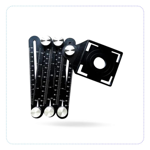 Six Side Measuring Tool-6 ဆစ်ချိုး ထောင့်၊ အပေါက်တိုင်း ပေတံ