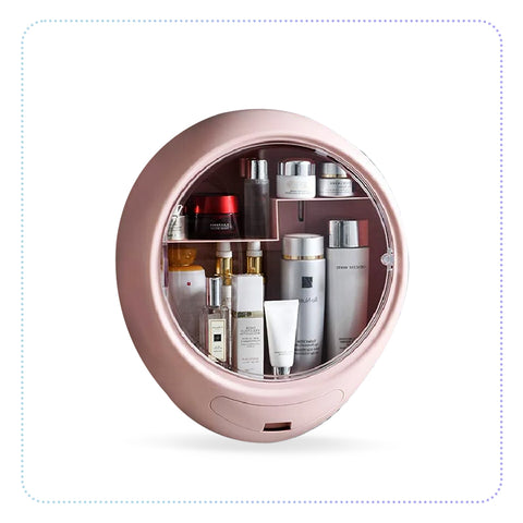 Round Cosmetics Storage Box-နံရံကပ် အလှပြင်ပစ္စည်းထည့်အံ