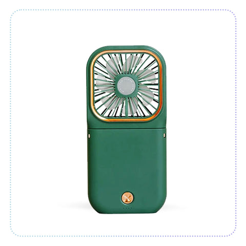Mini Foldable Hanging Neck Cooling Fan Adjustable USB Rechargeable Air Cooler Phone Holder 3 Gear Summer Cooling Fan-လည်ဆွဲ ခေါက်ပန်ကာ