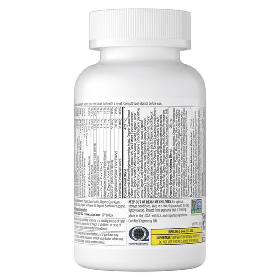 Kirkland Signature USDA Organic Multivitamin, 80 Coated Tablets