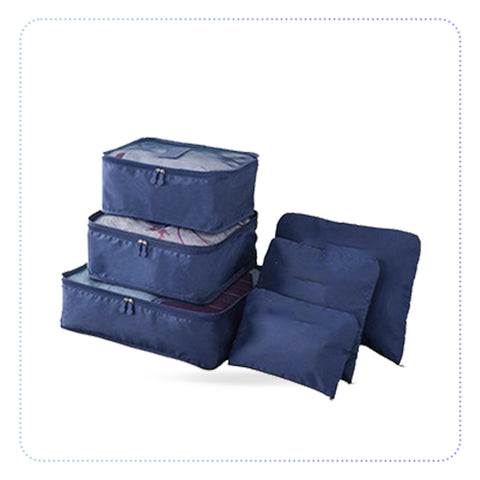 Portable Luggage Packing Cubes-6 မျိုးပါ အစုံထည့်အိတ်တွဲ