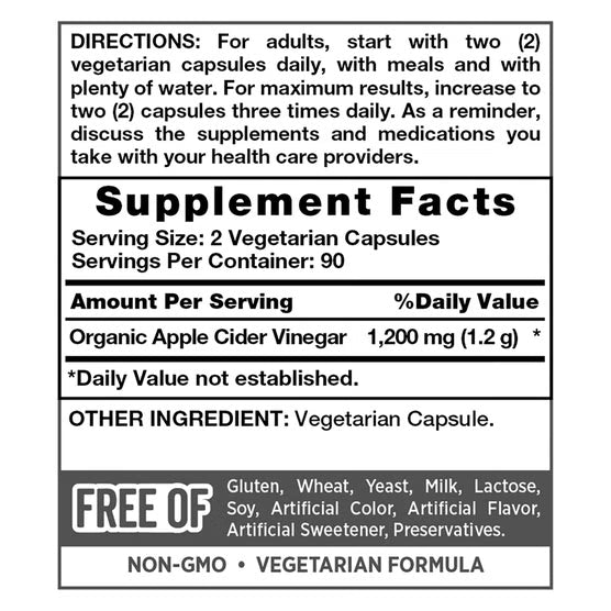 Nature's Truth Apple Cider Vinegar 1200 mg., 180 Capsules