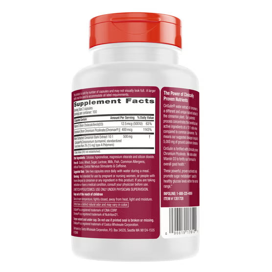trunature Cinnamon Concentrate Cinsulin 500mg, 200 Vegetarian Capsules