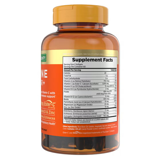 Nature's Bounty Immune 24 Hour +, 120 Softgels