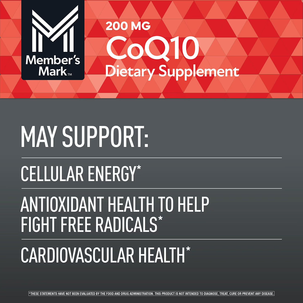 Member's Mark CoQ10 Softgels, 200 mg, 180 ct.