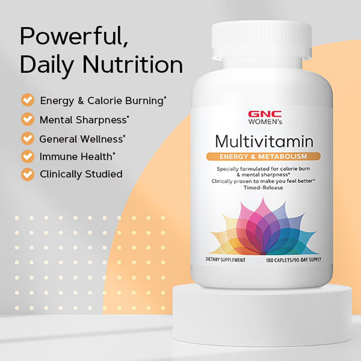 GNC Women's Mega Energy and Metabolism Multivitamin Tablets, 180 ct.