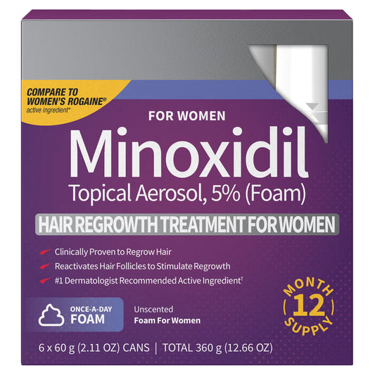 Women's Minoxidil by Perrigo Hair Regrowth Treatment 2.11 fl oz, 6-pack, 1-Pack
