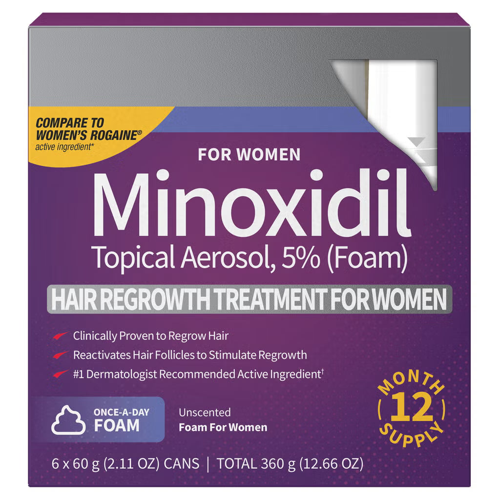 Women's Minoxidil by Perrigo Hair Regrowth Treatment 2.11 fl oz, 6-pack, 1-Pack