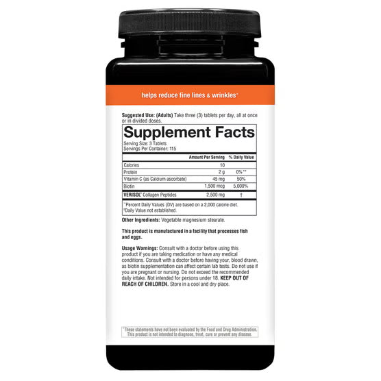 youtheory Concentrated Effect Verisol Collagen with Biotin, 345 Count