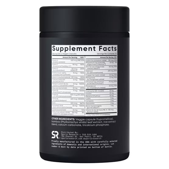 Sports Research Advanced Multivitamin, 180 Veggie Capsules