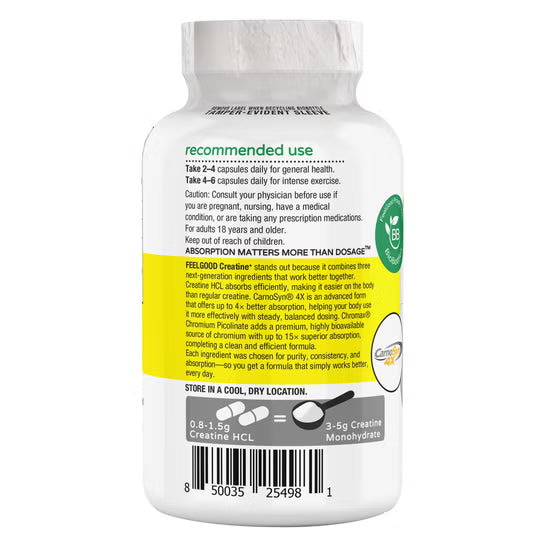 FEELGOOD Creatine+, 120 Vegan Capsules