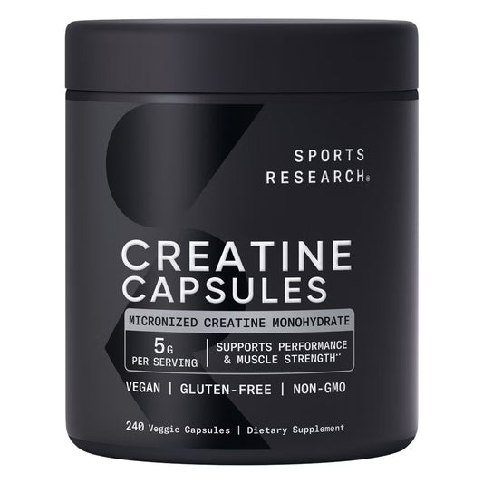 Sports Research Creatine Capsules Monohydrate 5g, 240 Capsules