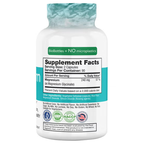 FEELGOOD Magnesium Glycinate, 180 Vegan Capsules