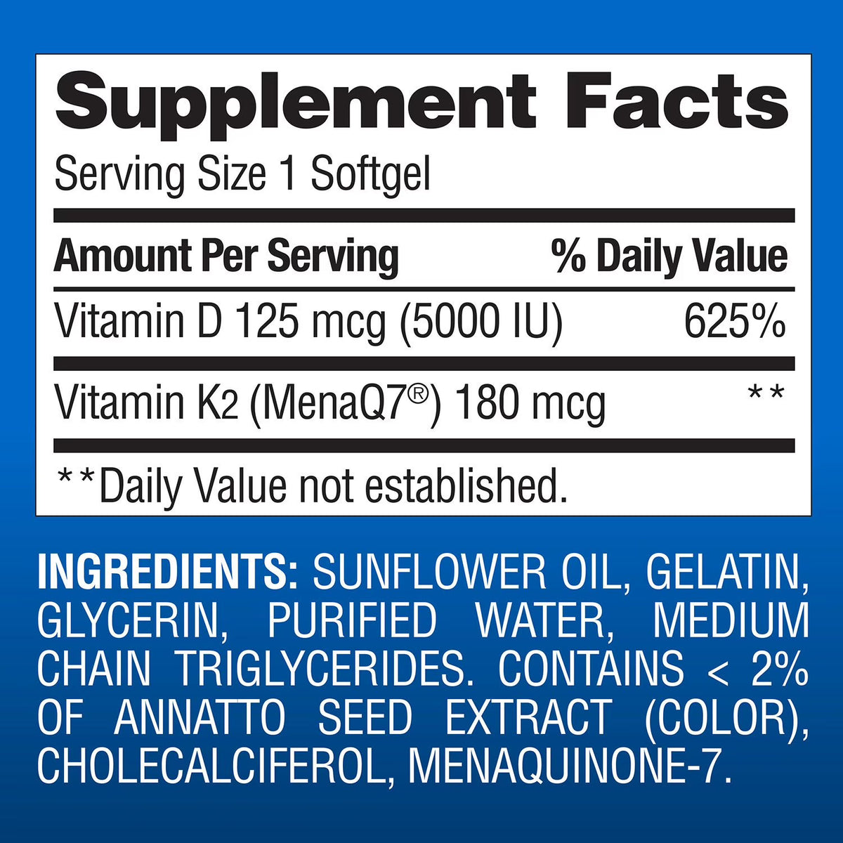 Member's Mark Vitamin K2 + D3 Softgels, 150 ct.