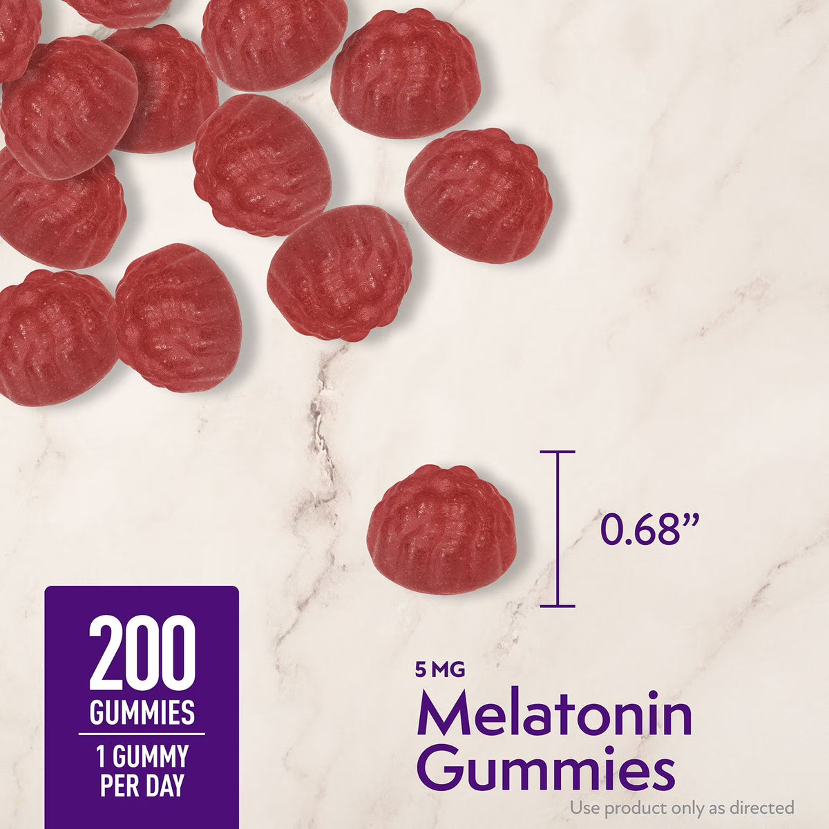 Member's Mark Melatonin Gummies, 5 mg, Strawberry, 200 ct.