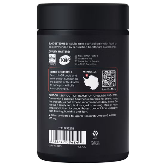 Sports Research Omega-3 Krill Oil Superba2 1000mg, 90ct Softgels
