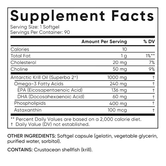 Sports Research Omega-3 Krill Oil Superba2 1000mg, 90ct Softgels