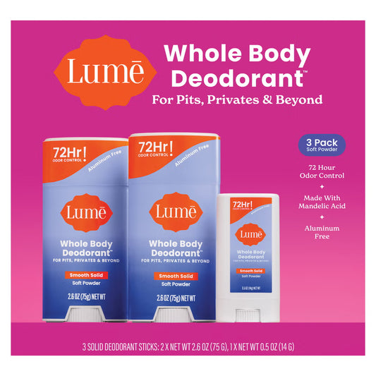 Lume Whole Body Soft Powder Deodorant Set, 0.5 oz