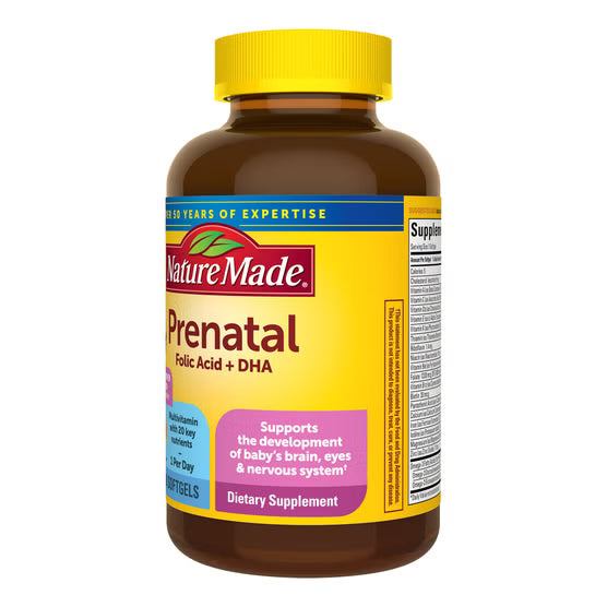 Nature Made Prenatal Folic Acid + DHA, 150 Softgels