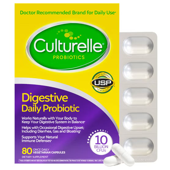 Culturelle Digestive Health Probiotic, 80 Vegetarian Capsules