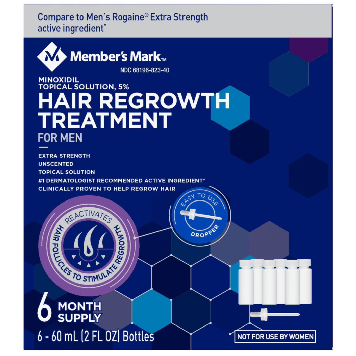 Member's Mark Minoxidil 5%, Hair Regrowth Treatment for Men, 2 fl. oz., 1-Pack