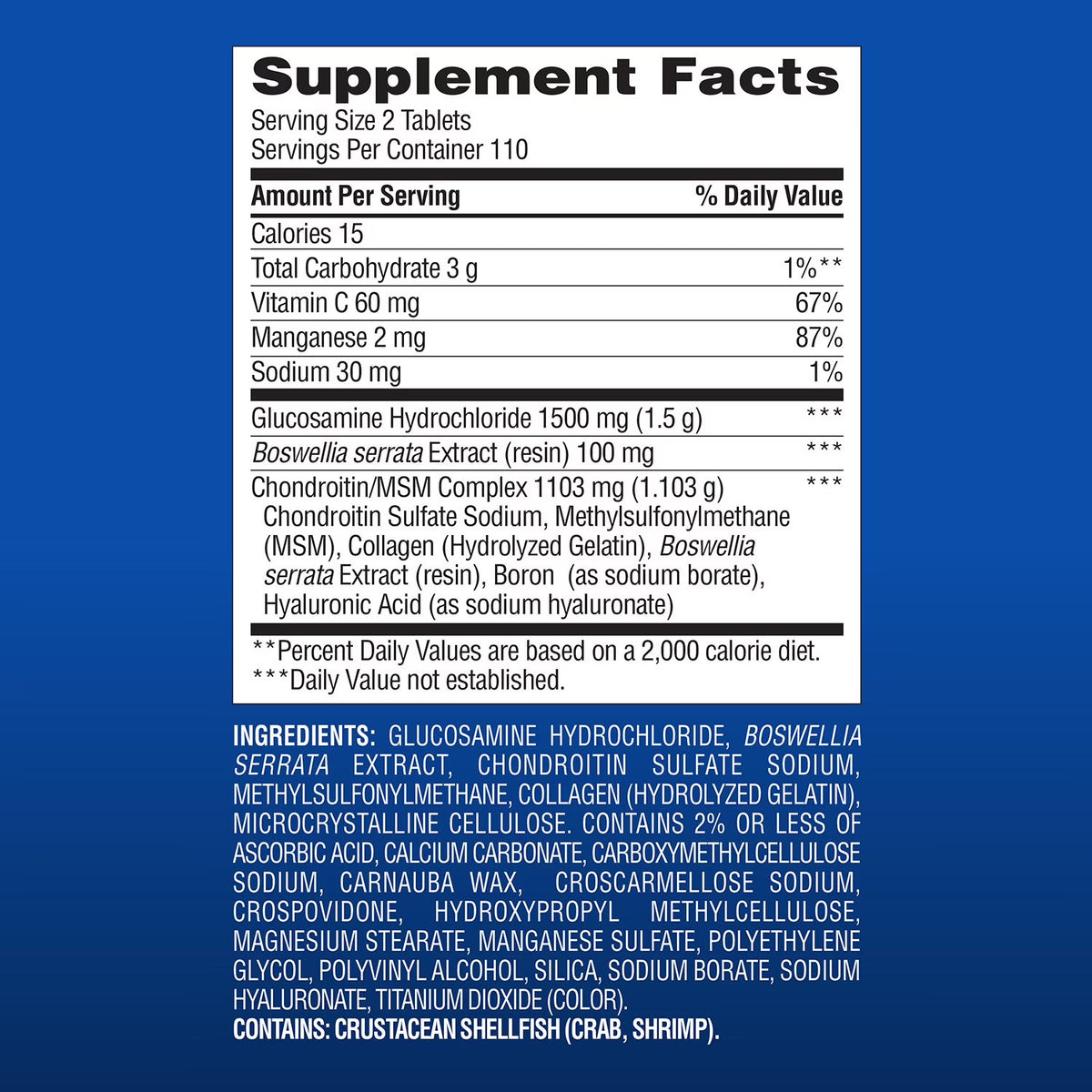Member's Mark Extra Strength Glucosamine HCl and Chondroitin Sulfate Sodium Tablets, 340 ct.