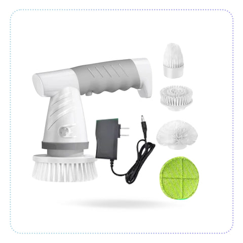 Mini Cordless Power Scrubber-4 ခေါင်းပါ လက်ကိုင်လျှပ်စစ်ဘရက်ရှ်