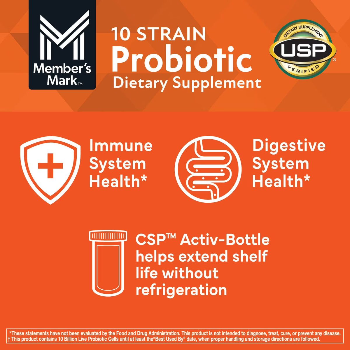 Member's Mark 10 Strain Probiotic Capsules, 84 ct.