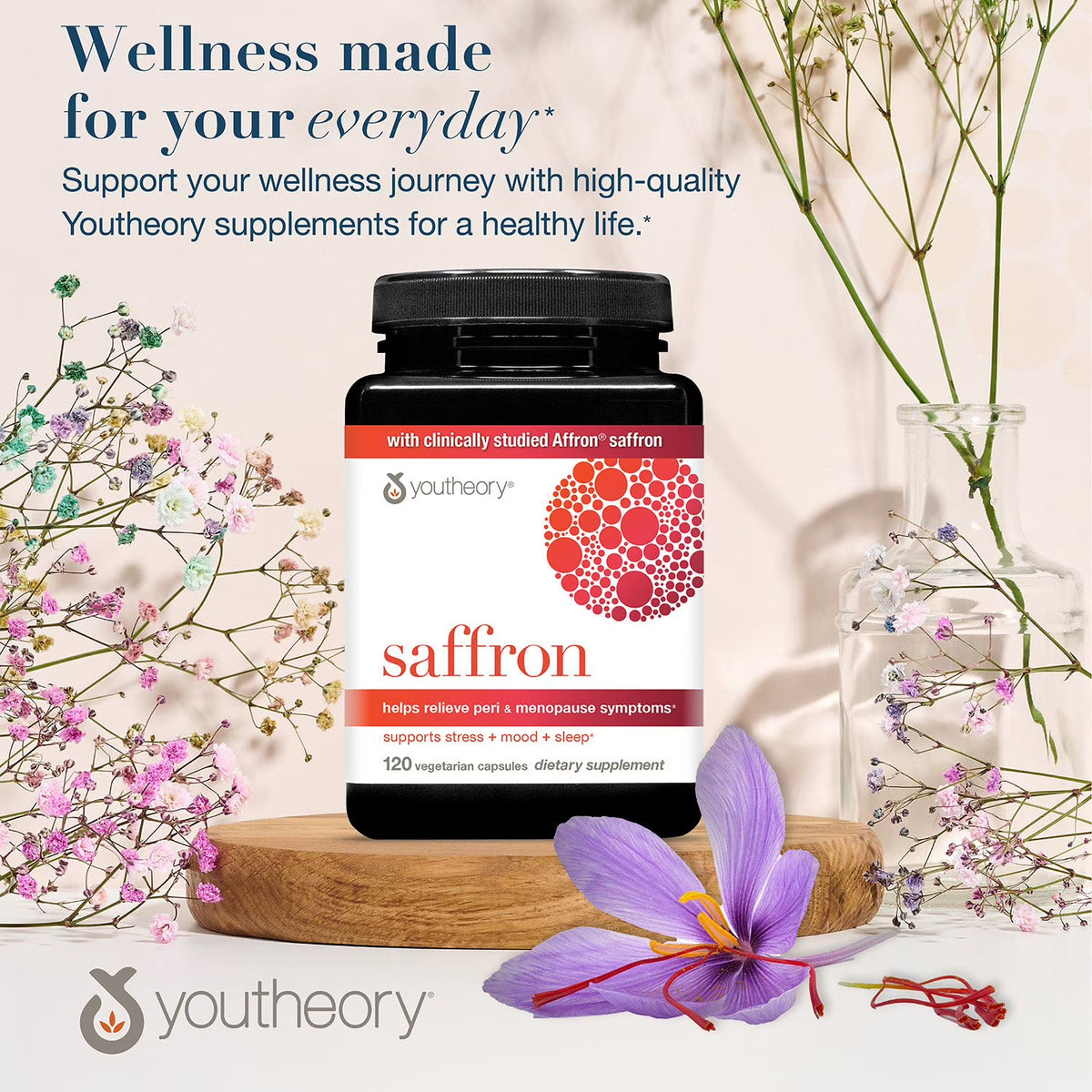 Youtheory Saffron Capsules, 120 ct.