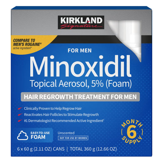 Kirkland Signature Hair Regrowth Treatment Minoxidil Foam for Men, 2.11 oz, 1-Pack