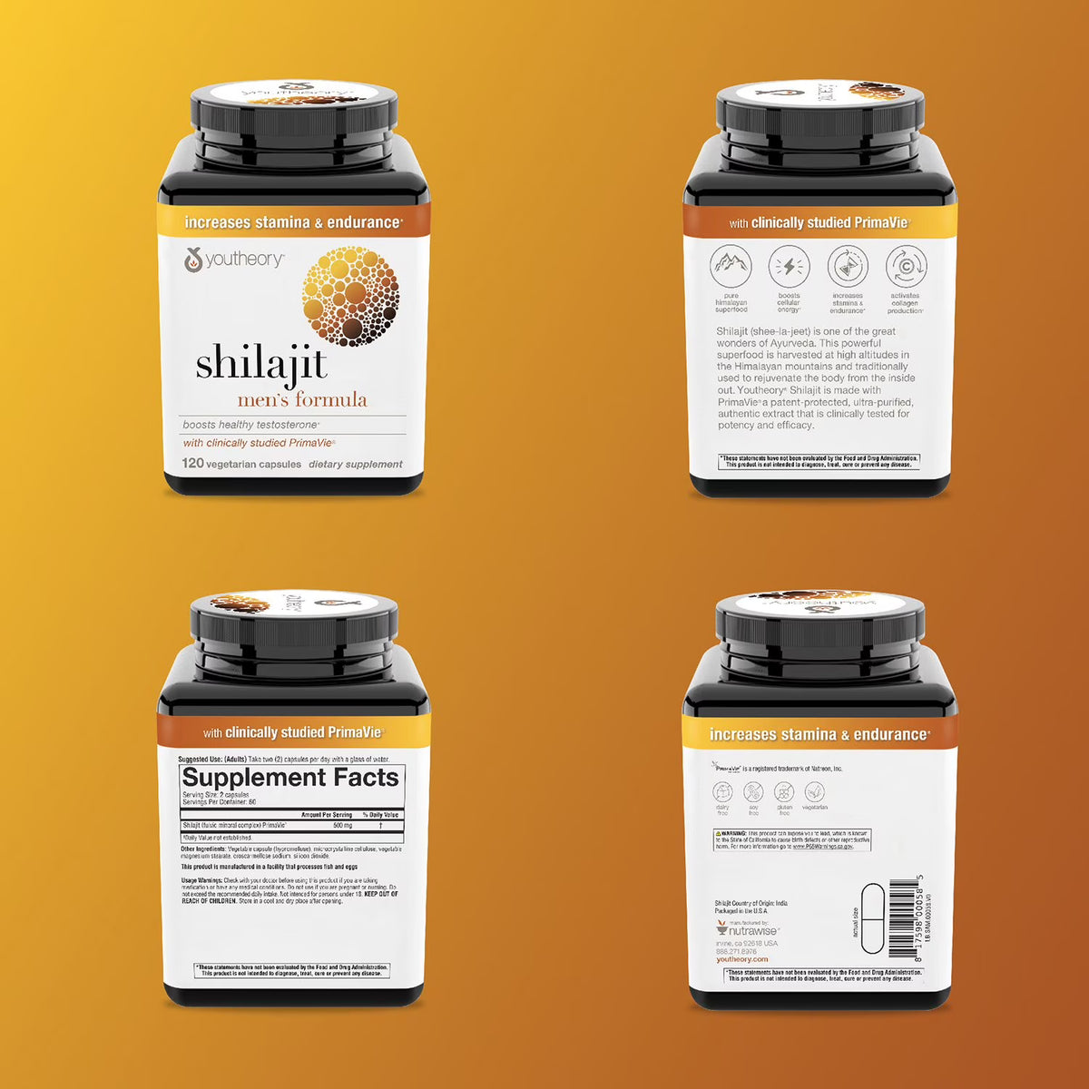 Youtheory Men's Shilajit Capsules, 120 ct.