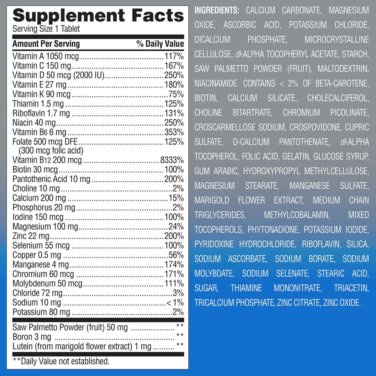 Member's Mark Advanced Men's 50+ Multivitamin Tablets, 275 ct.