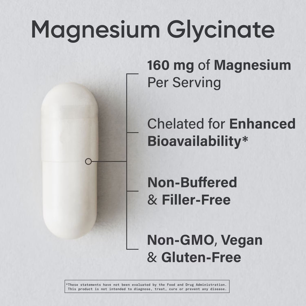Sports Research Chelated Magnesium Glycinate 160mg, 200 Veggie Capsules