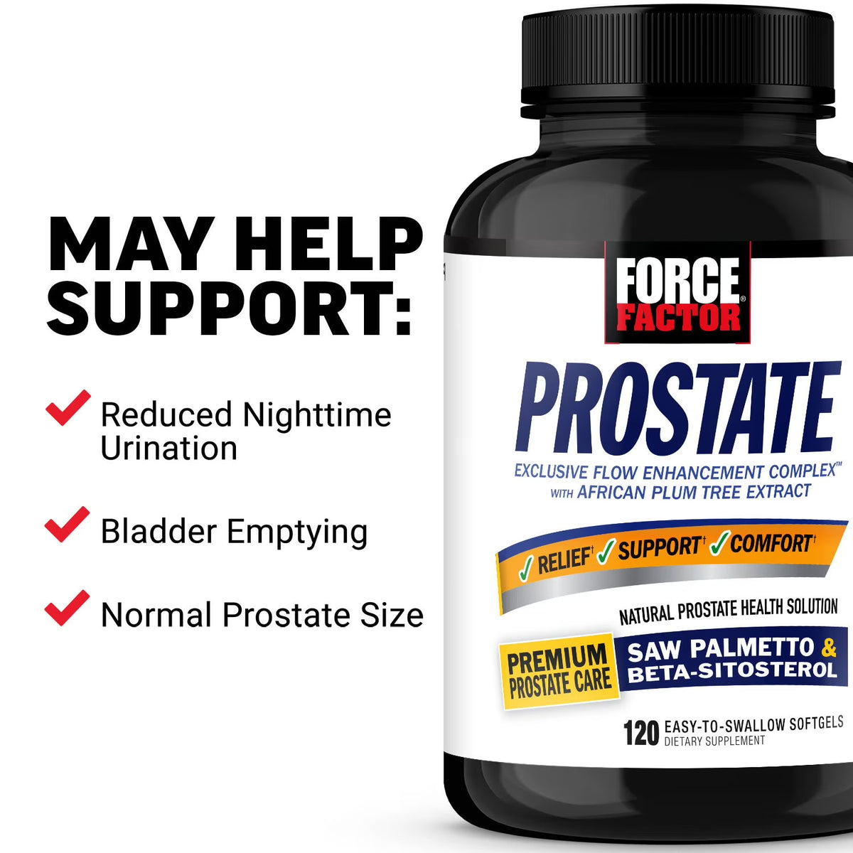 Force Factor Prostate Support Supplement Softgels 120 ct.
