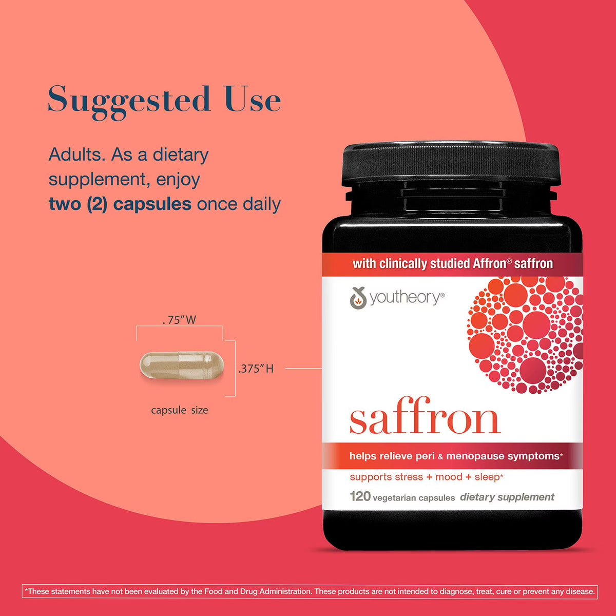 Youtheory Saffron Capsules, 120 ct.
