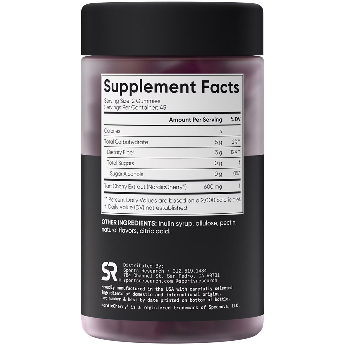 Sports Research Tart Cherry Gummies, 90 ct.