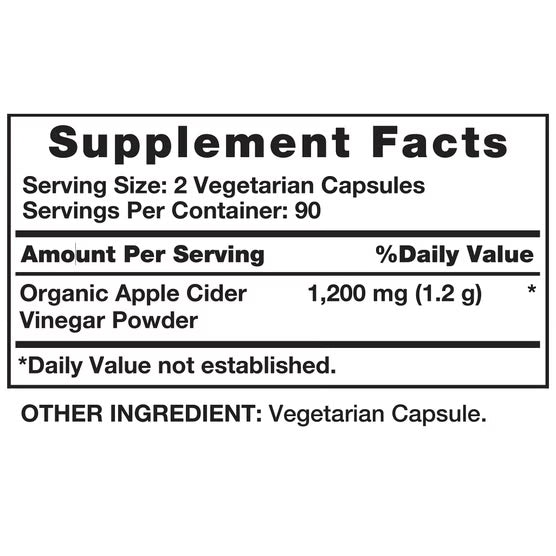 Nature's Truth Apple Cider Vinegar 1200 mg., 180 Capsules