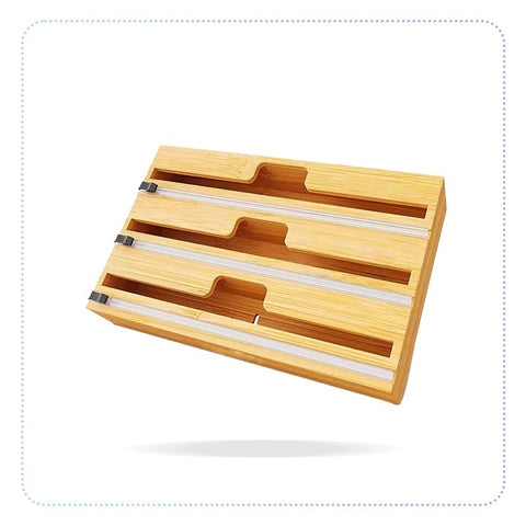 Bamboo Wrap Dispenser-ခဲစက္ကူ အစုံဖြတ်သစ်သားအံ