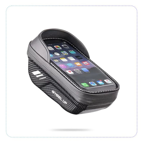 MQUINFLY Bicycle Mobile Phone Bag Touch Screen Bike Handlebar Bag Front Top Tube Bag 6.7 Inch Holder-စက်ဘီးတန်းချိတ် ရေစိုခံ ဖုန်းထည့်အိတ်