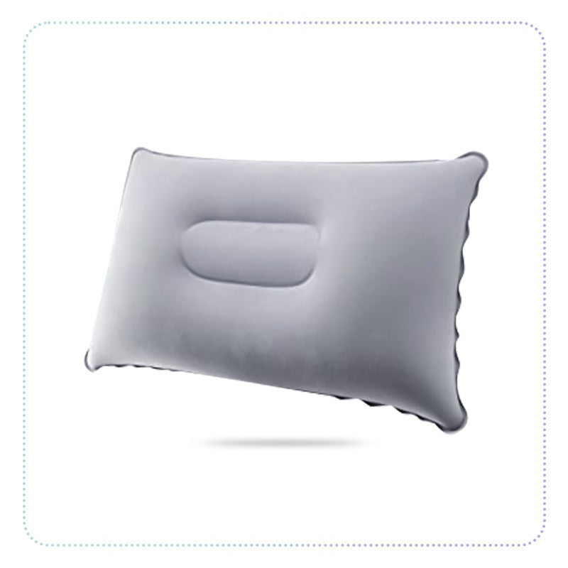 Inflatable Air Sleeping Pillow PVC Nylon Neck Camping Pillow Travel Backrest Stretcher Airplane Head Support-အိပ်စက်လွယ် လေထိုးခေါင်းအုံး