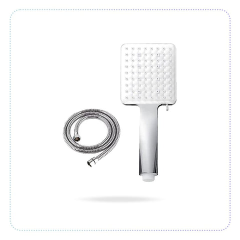 Large Square Shower Head-ရေပန်းပုံစံ 6 မျိုးထွက် ပိုက်တွဲလျက်ရေပန်း