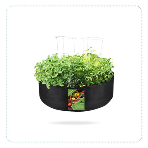 Smirdx Plant Grow Bag, Large Heavy Duty Fabric Grow Pot for Durable Breathe Cloth Planting Container for Potato Carrot Onion, Gardening Outdoor (Black, 15 Gallon / Dia: 24” x H: 8”)-အပင်စိုက် ဂါလံဆံ့အိတ်