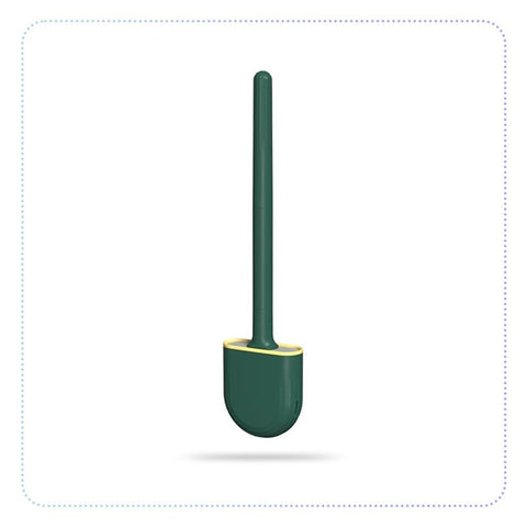 Breathable Toilet Brush Silicone Base Water Leak Proof Wc Flat Head Flexible Soft Bristles With Holder Quick Drying-ဖြုတ်၊ တပ်ရ စီလီကွန်ဘရက်ရှ်