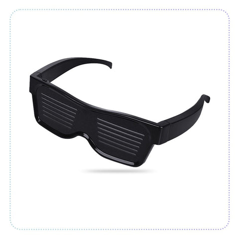 Led Party Sunglasses App Control Bluetooth Custom Languages USB Charge Flashing Luminous Glasses for Christmas Concert-ရောင်ပြေးမီးလင်းမျက်မှန်